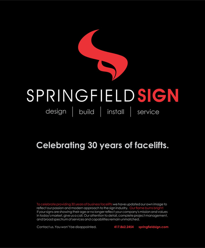 November-December 2016 Biz 417 Magazine Ad - Springfield Sign - Celebrating 30 years of facelifts.