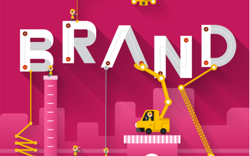 Illustration of brand design and building