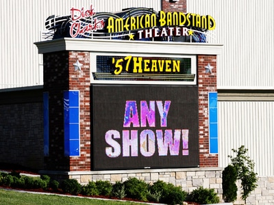 American Bandstand Theater sign on brick display