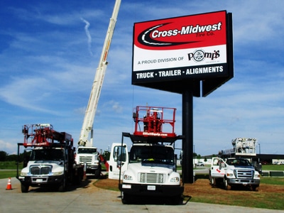 Cross Midwest Sign Being Installed