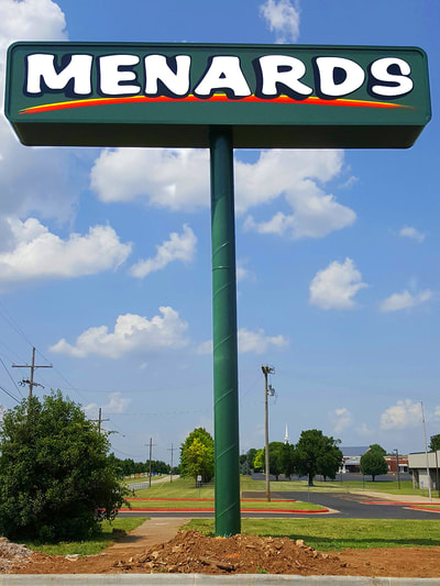Menards dark green high rise sign