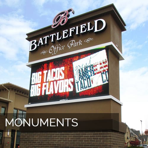 Monuments Springfield Sign