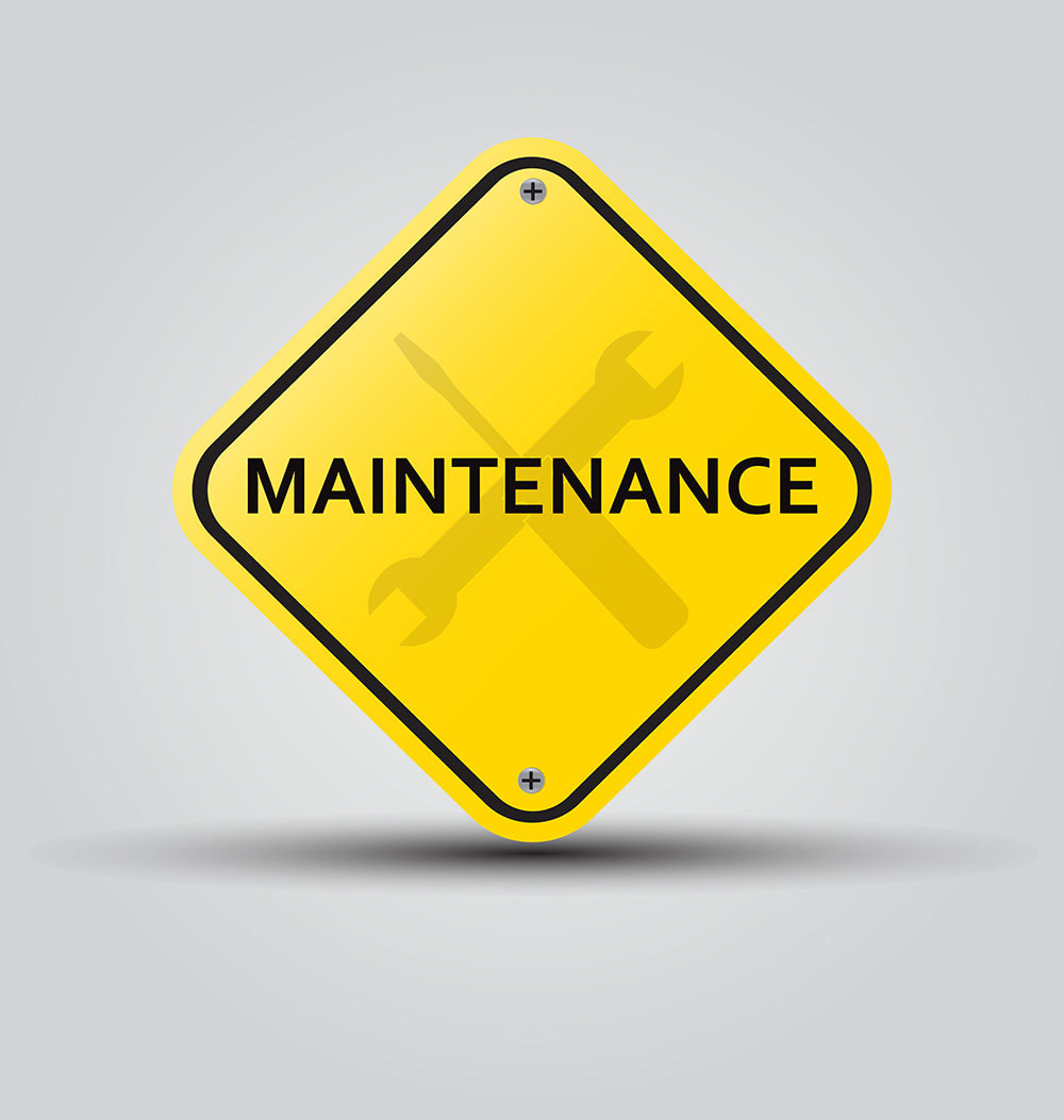Yellow maintenance sign