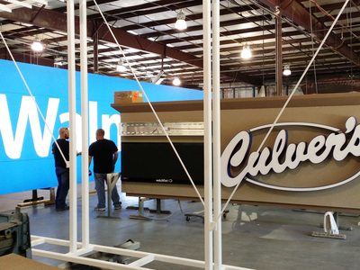 Culver's and Walmart Sign being created and worked on